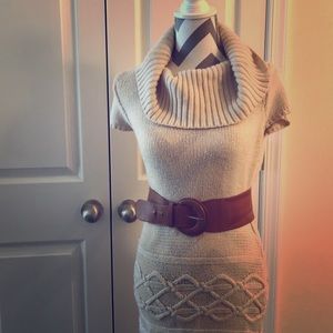 Cream sweater dress